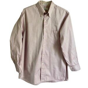 Van Heusen Men's Light Purple Pinpoint Oxford Dress Shirt Neck 17